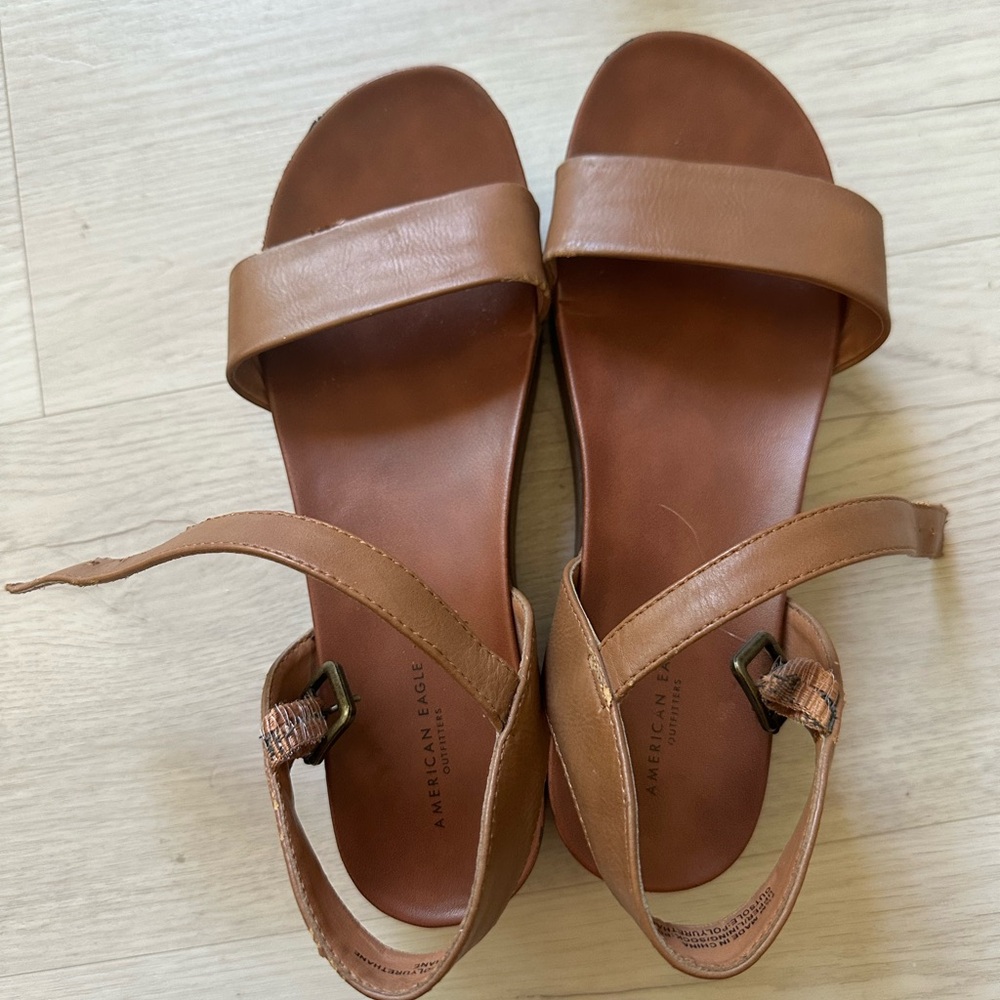American Eagle Outfitters Tan Leather Sandals